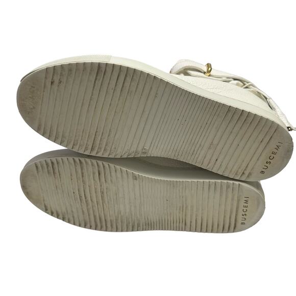Buscemi Italian Leather Wedge Designer White 100MM Sneakers Gold Hardware IT 41 - Picture 8 of 8